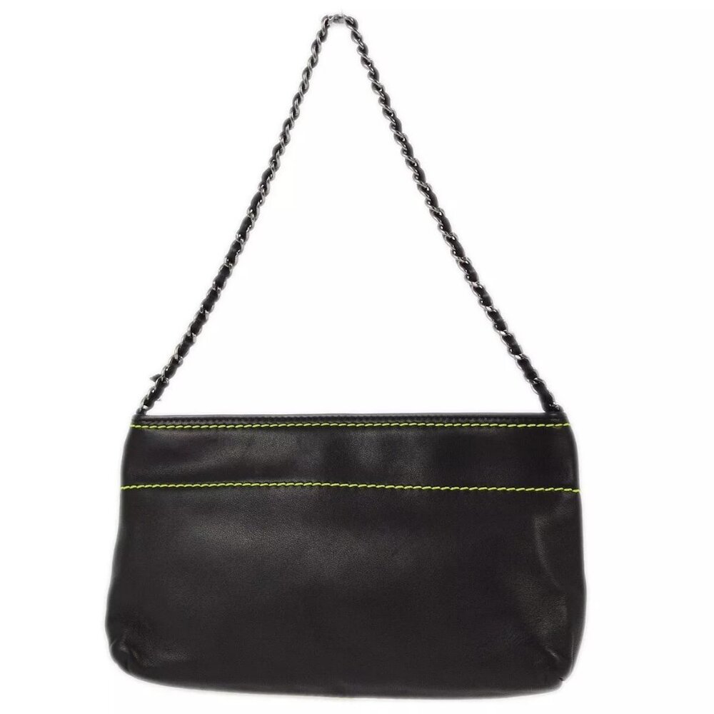 Chanel Black Lambskin Chain Handbag - Picture 5 of 11
